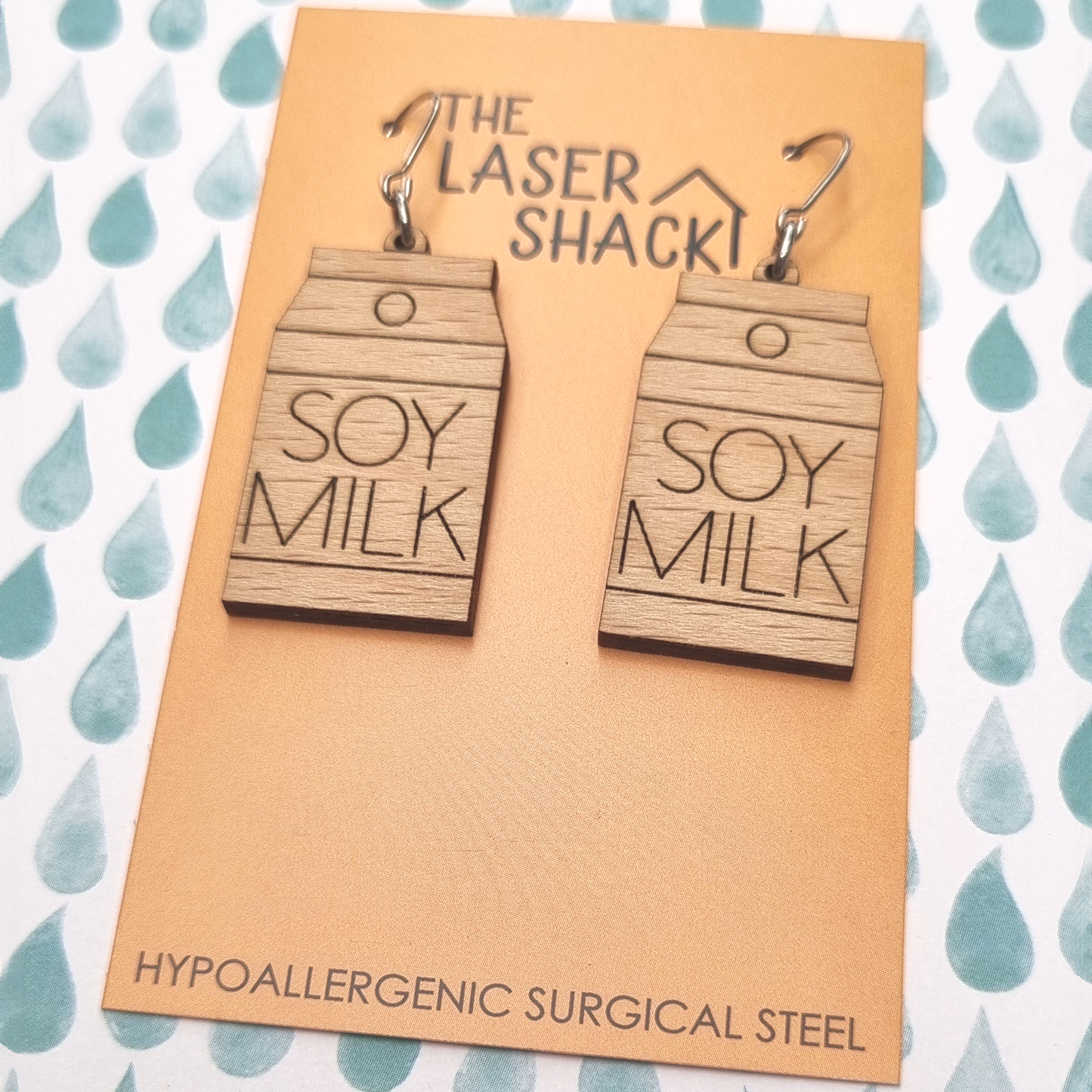 Earrings Soymilk - Wood