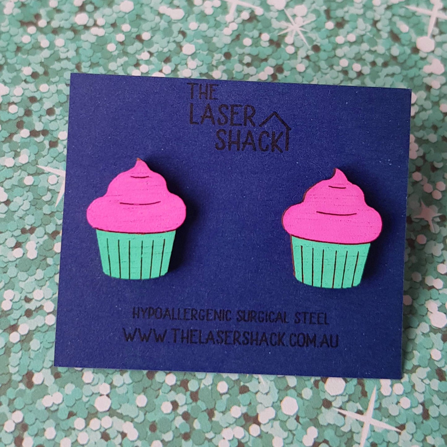 Studs Cupcake - Hand-Painted Wood