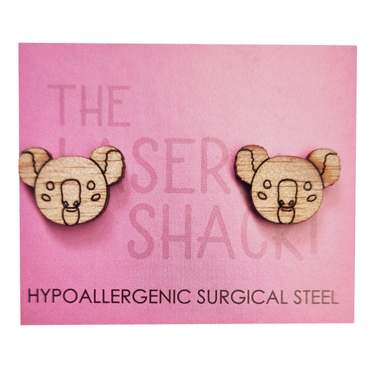 Koala Studs Laser Cut Wood