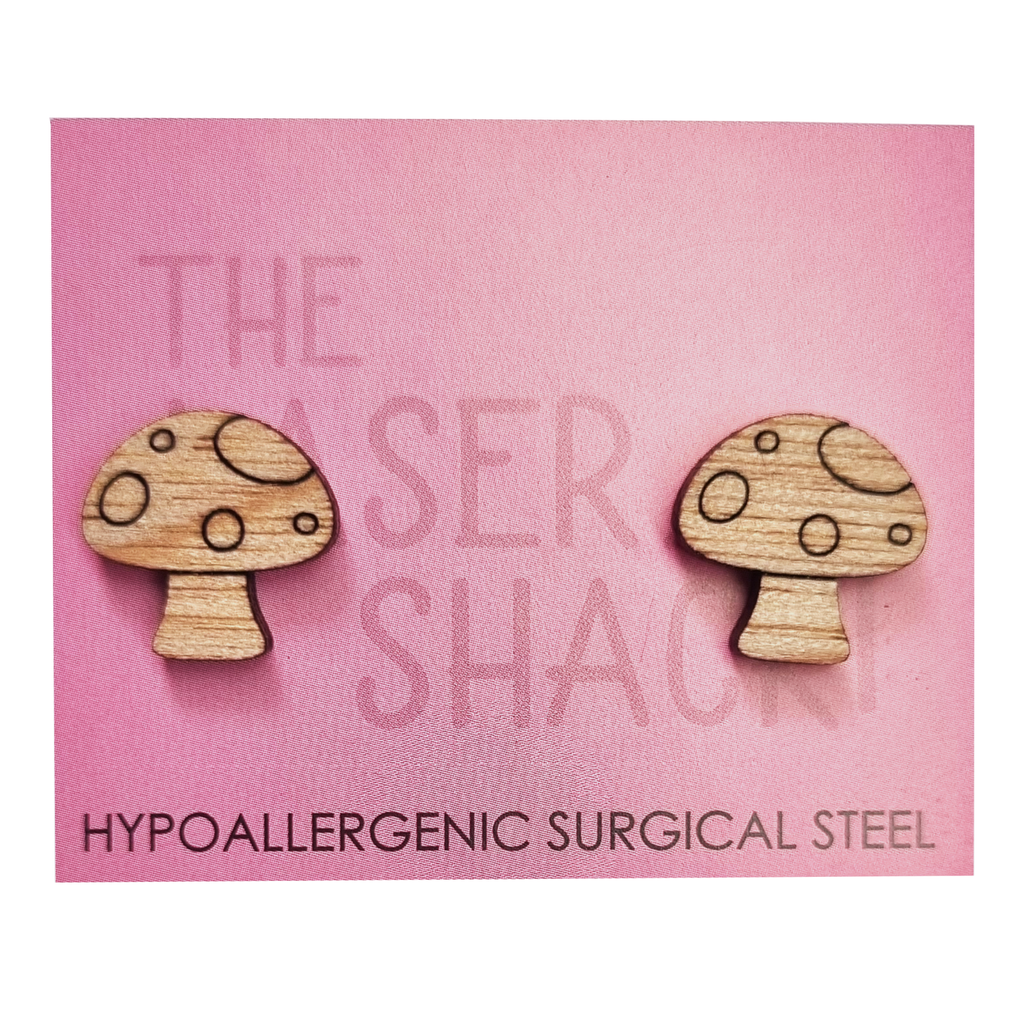 Mushroom Studs Laser Cut Wood