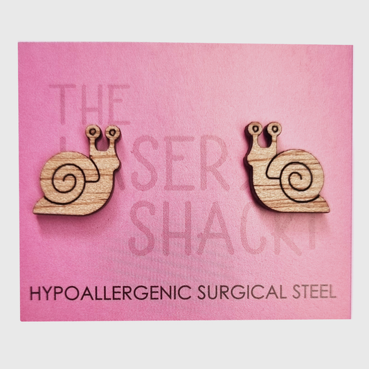Snail Studs Laser Cut Wood