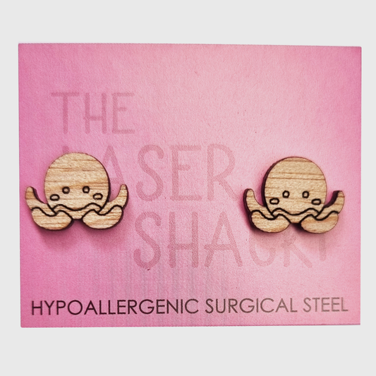 Squid Studs Laser Cut Wood