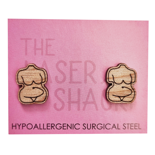 Woman Body Linedrawing Studs Laser Cut Wood