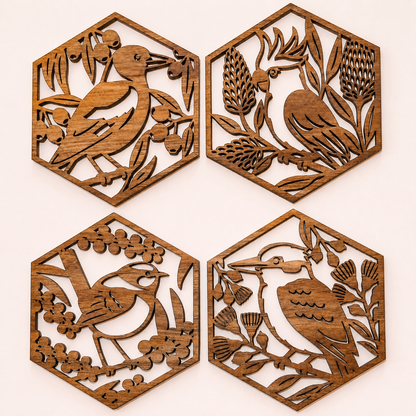 Aussie Flora & Fauna Coasters - set of 4