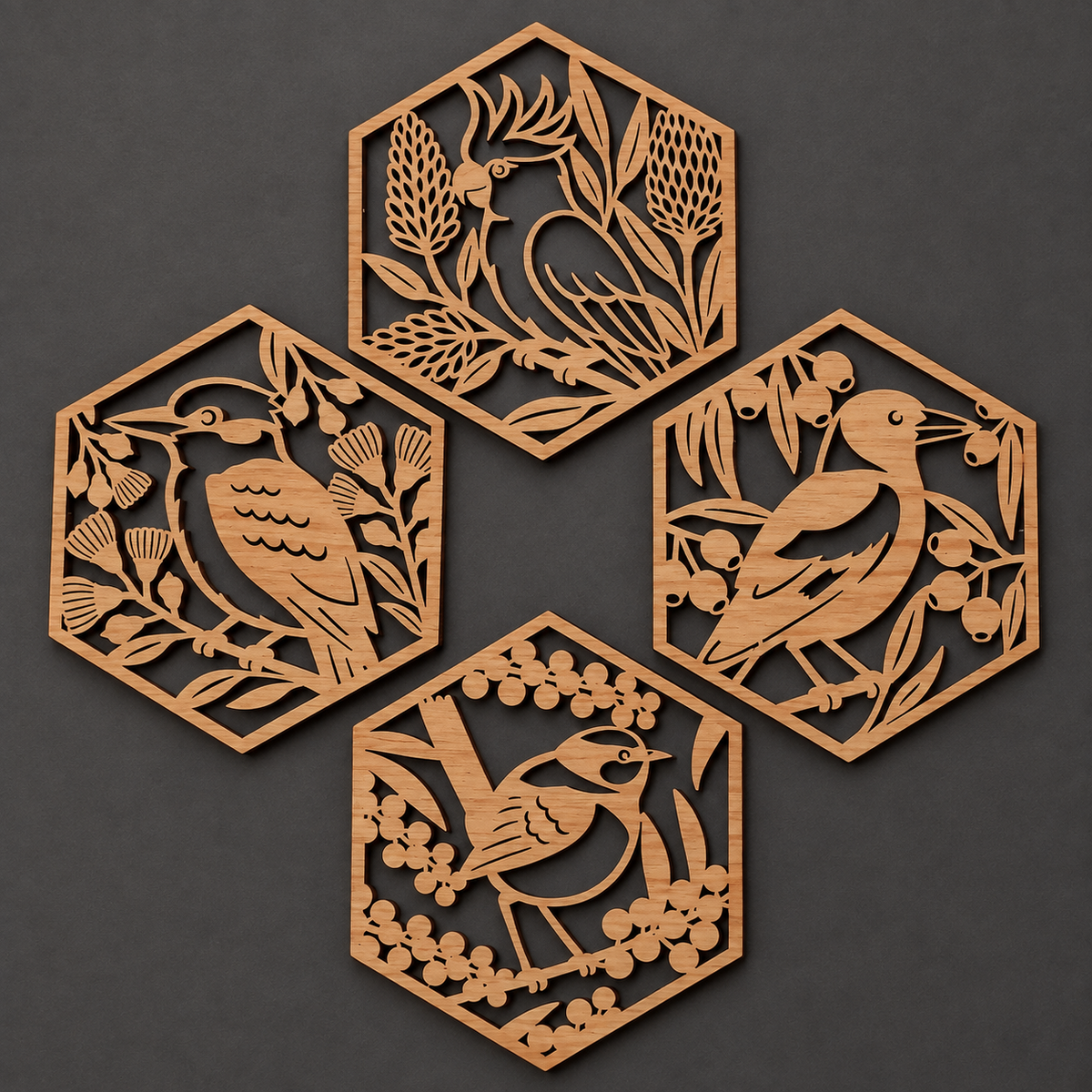 Aussie Flora & Fauna Coasters - set of 4