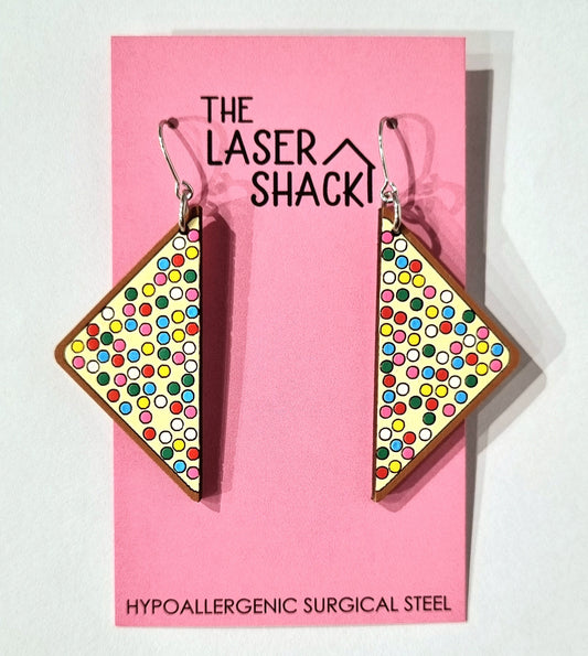 Earrings Fairy Bread - Hand-Painted Wood