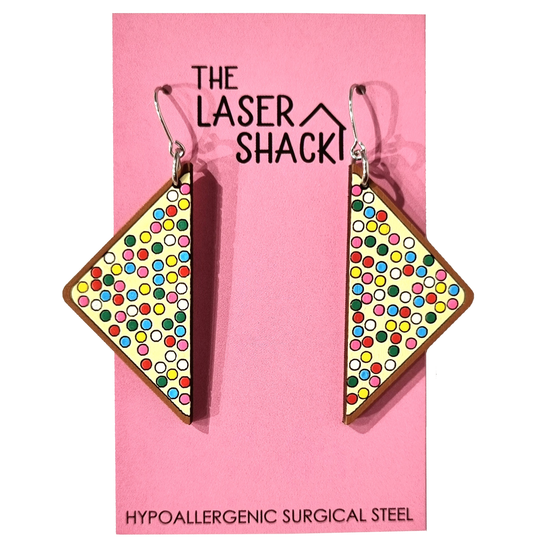 Earrings Fairy Bread - Hand-Painted Wood