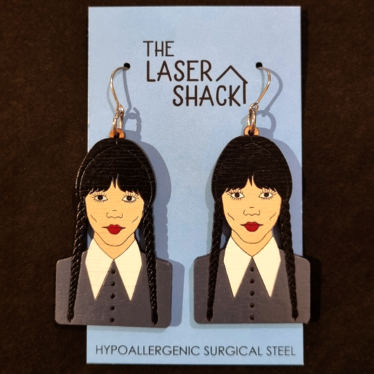 Earrings Wednesday - Hand-painted Wood