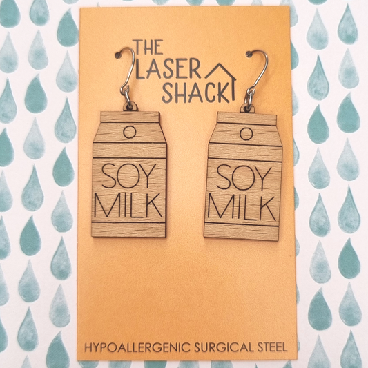 Earrings Soymilk - Wood