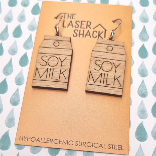 Earrings Soymilk - Wood