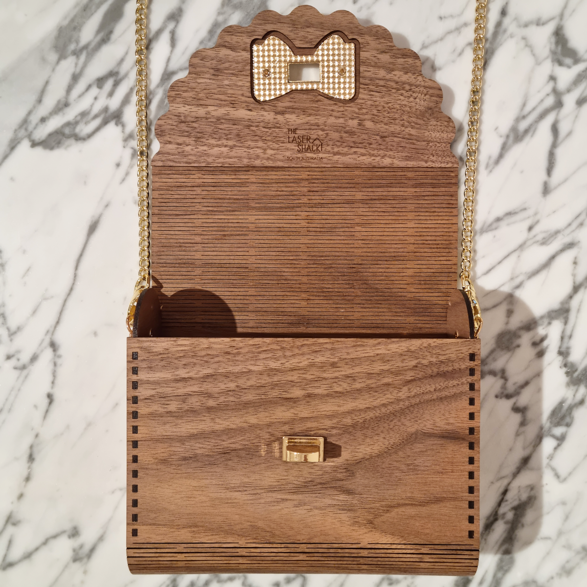 Wooden Handbag Bow