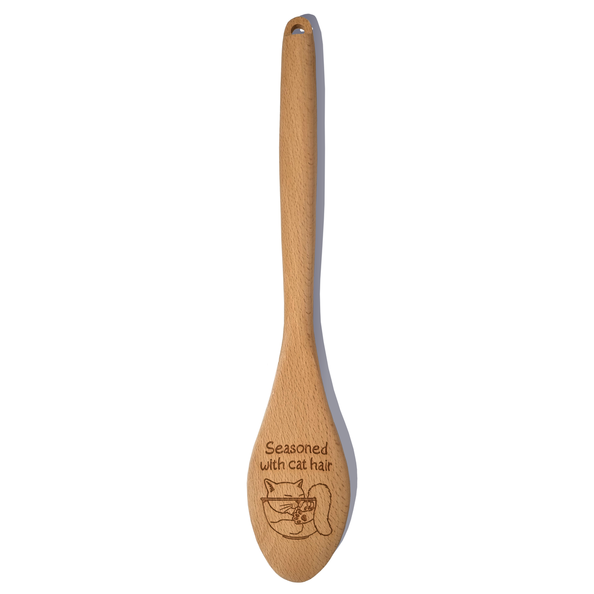 Seaoned With Cat Hair Spoon Engraved