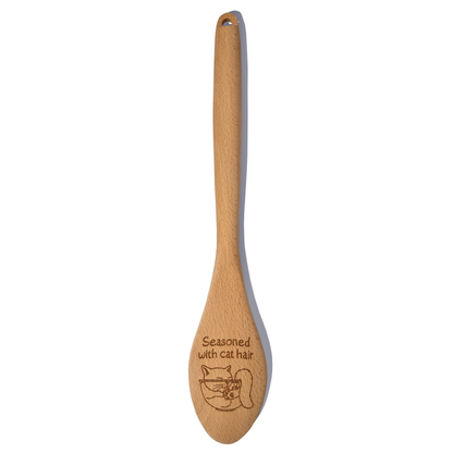 Seaoned With Cat Hair Spoon Engraved