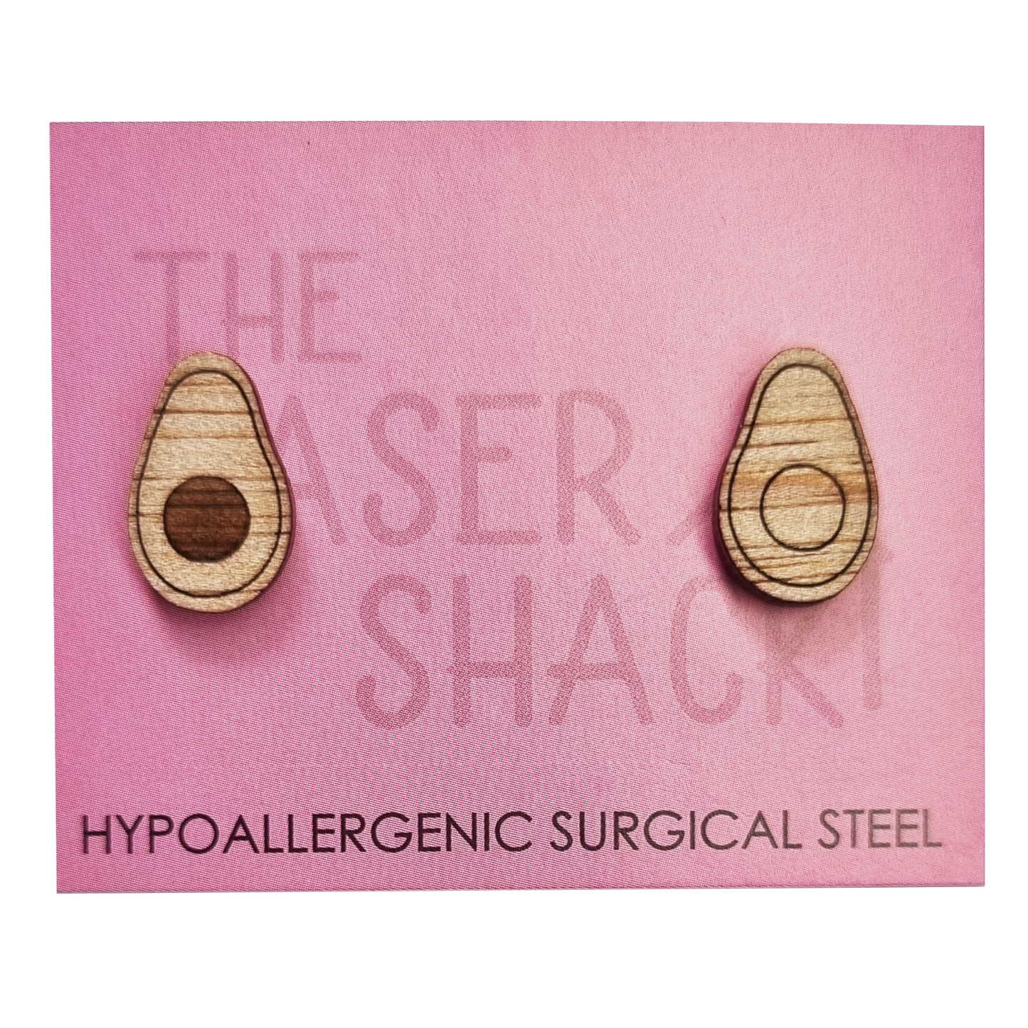 Avocado Studs Laser Cut Wood