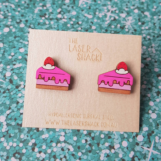 Studs Strawberry Cake - Hand-Painted Wood