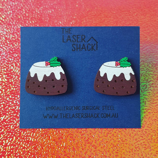 Studs Christmas Pudding - Hand-Painted Wood