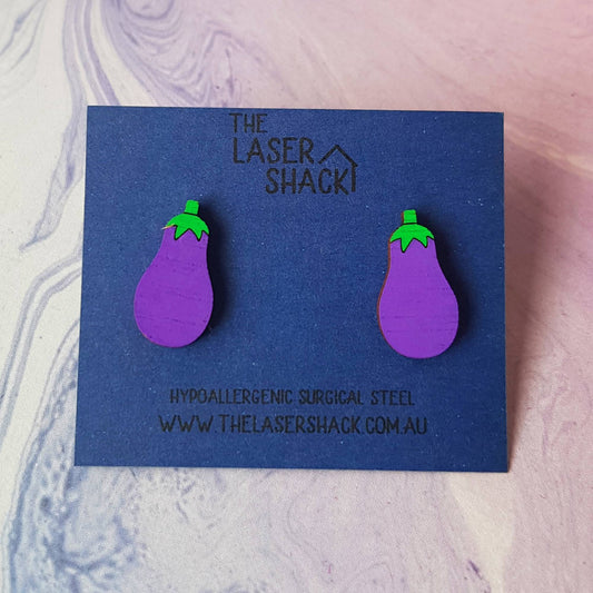 Studs Eggplant - Hand-Painted Wood