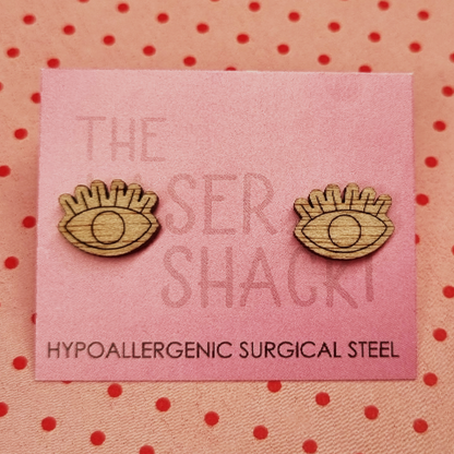 Evil Eye Studs Laser Cut Wood