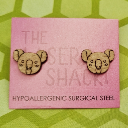 Koala Studs Laser Cut Wood