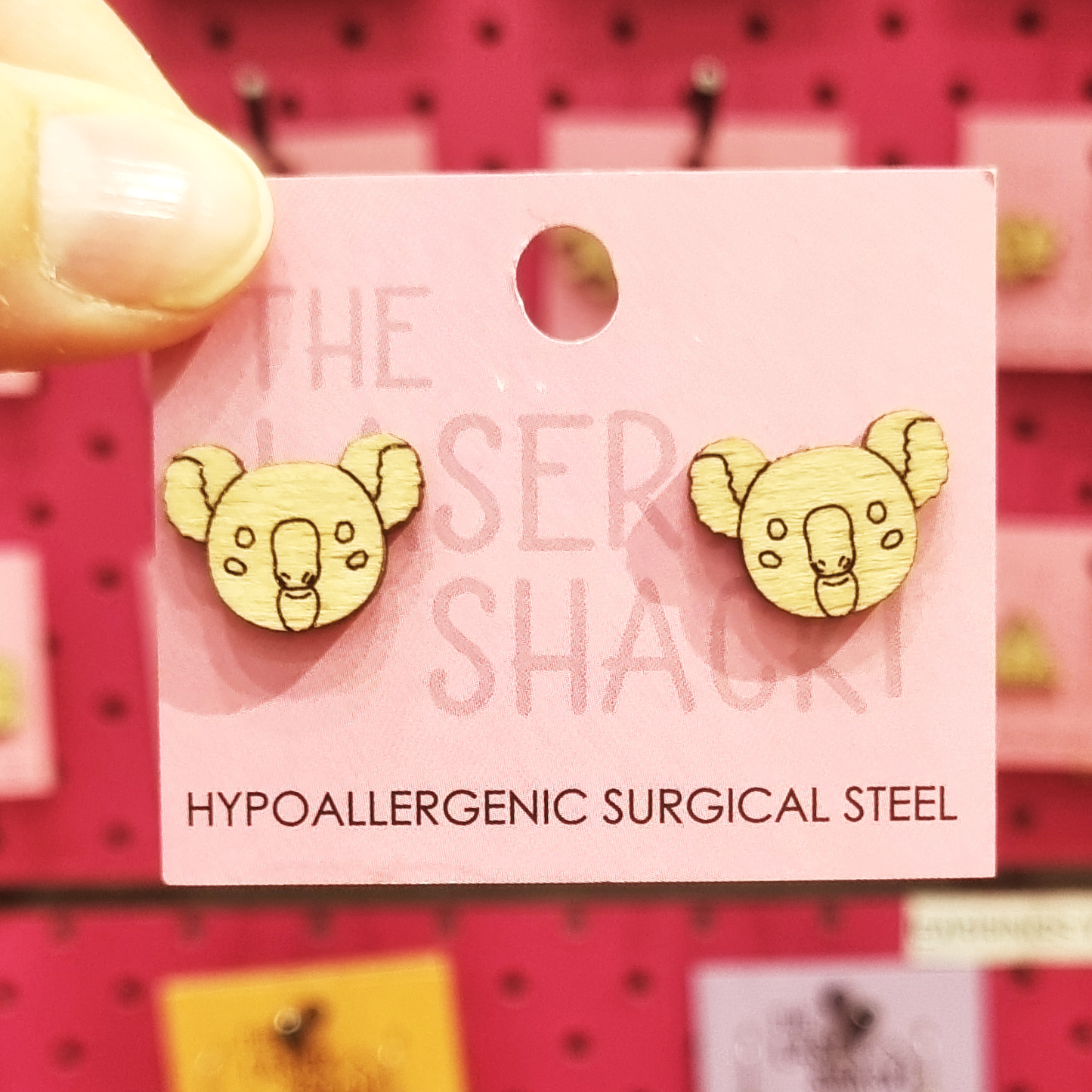 Koala Studs Laser Cut Wood