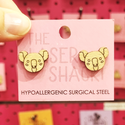Koala Studs Laser Cut Wood