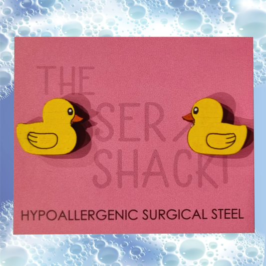 Studs Rubber Ducky - Hand-Painted Wood