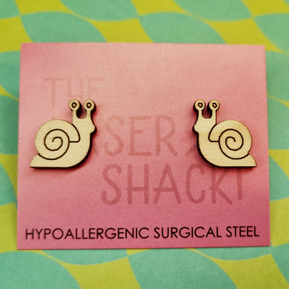 Snail Studs Laser Cut Wood