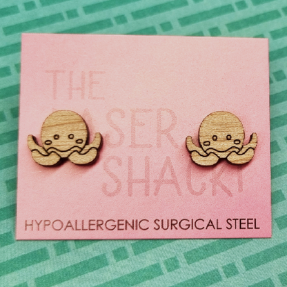 Squid Studs Laser Cut Wood