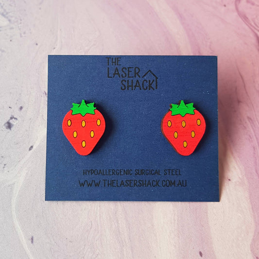 Studs Strawberry - Hand-Painted Wood