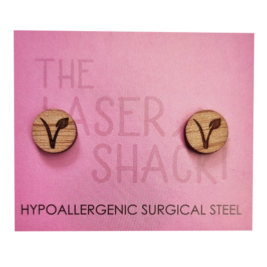 Vegan Studs Laser Cut Wood