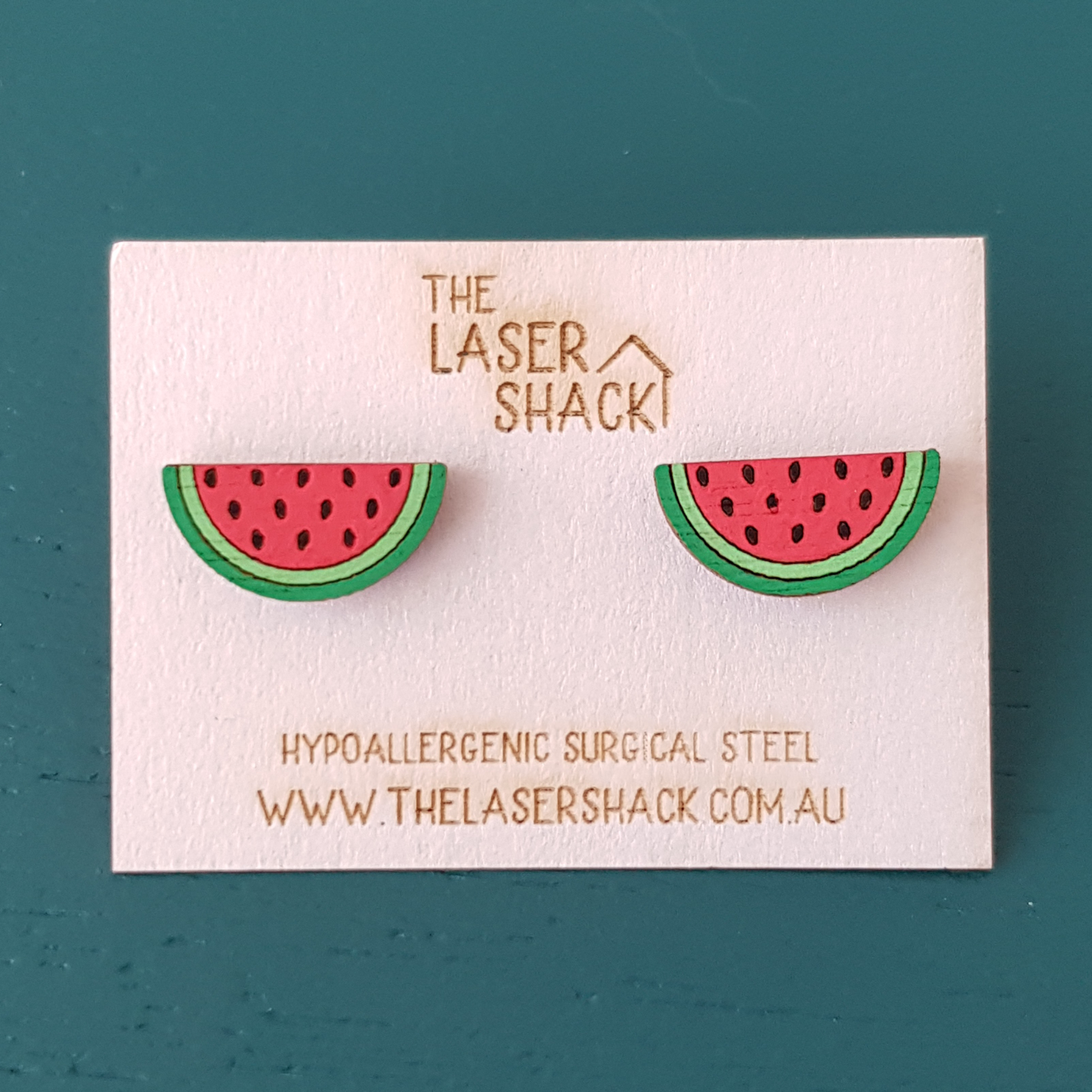 Studs Watermelon - Hand-Painted Wood