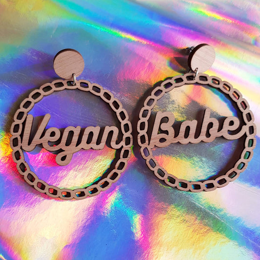 Earrings Vegan Babe - Wood